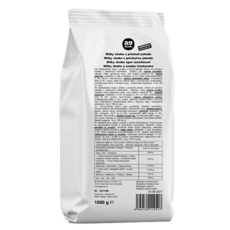 AG PRO Milky shake s příchutí jahoda 1000g